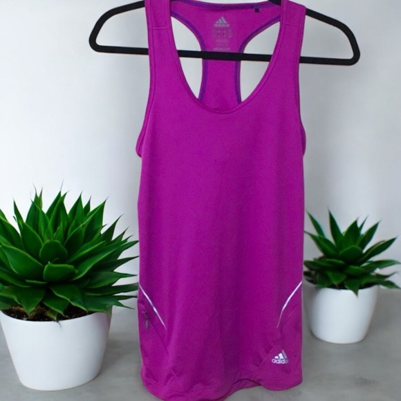 adidas Sequencials Dark Pink Fitted Tank with Side Zip Pocket - Picture 9 of 16